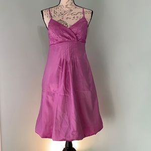 SANGRIA Pink Cocktail Dress V-Neck Crossover Chest Spaghetti Straps EUC